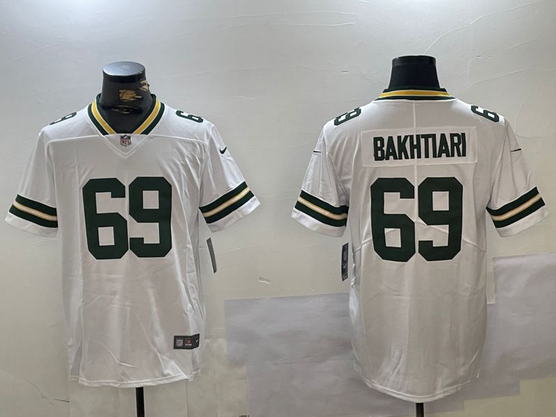 Men Green Bay Packers #69 Bakhtiari White 2024 Nike Vapor Limited NFL Jersey style 1